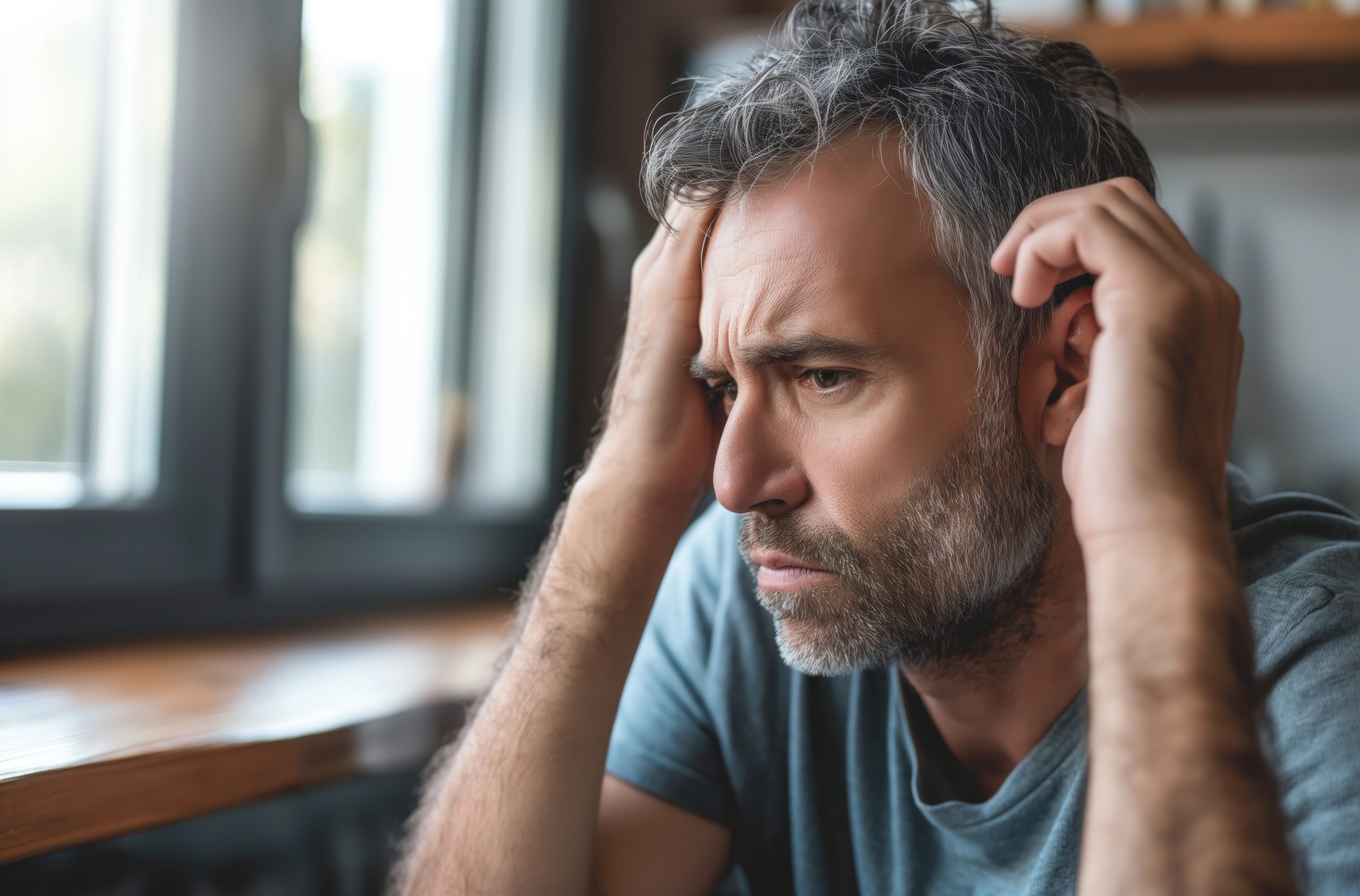 Worried man by window ANXIETY_ARUNNDEL _
IMAGE