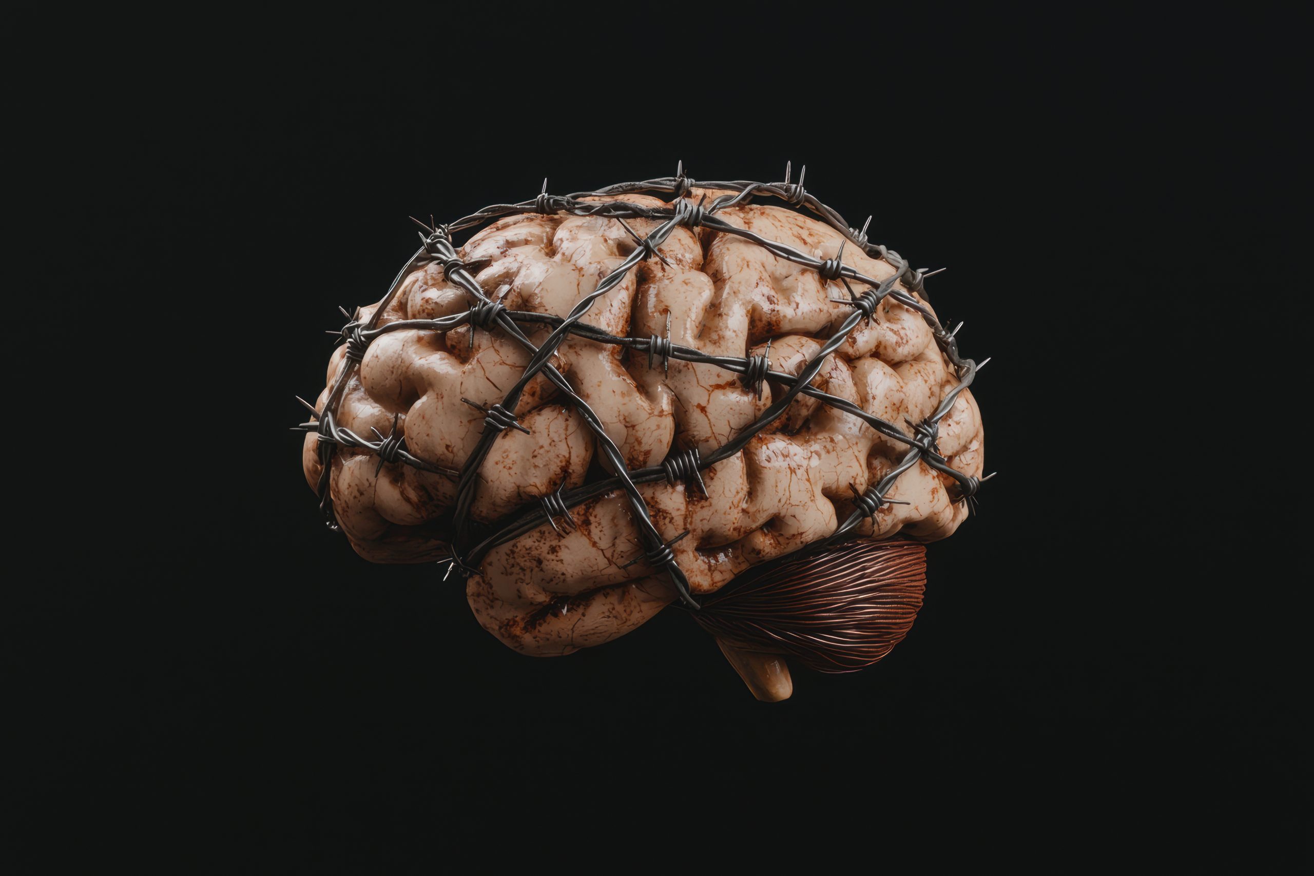 ELEOS_COUNSELLING_PTSD_barbed-wire-wrapped-around-human-brain_52495353 This is what anxiety feels like—loud, relentless, and invisible to everyone else." At Eleos Counselling in West Sussex, we help you break through the noise, ease the weight, and find calm in the chaos. You don’t have to carry it alone.