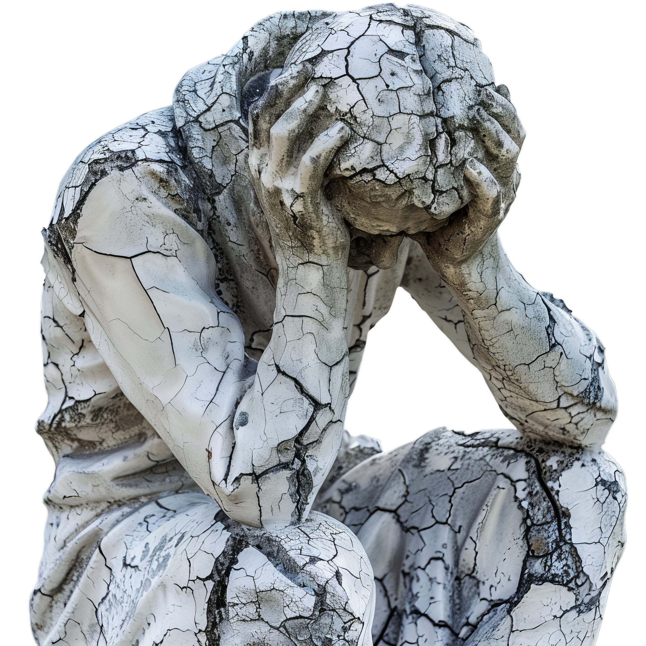Old weathered statue of man holding head in hands you're struggling with the effects of trauma or concerned that you—or someone you care about—may be living with PTSD, Eleos Counselling is here to help. You can call or email us using the details on our Contact Us page. All enquiries are handled with care and in strict confidence. If you're ready to take the next step, you can also book an initial assessment by clicking the button below—our online diary allows you to choose a time that suits you.