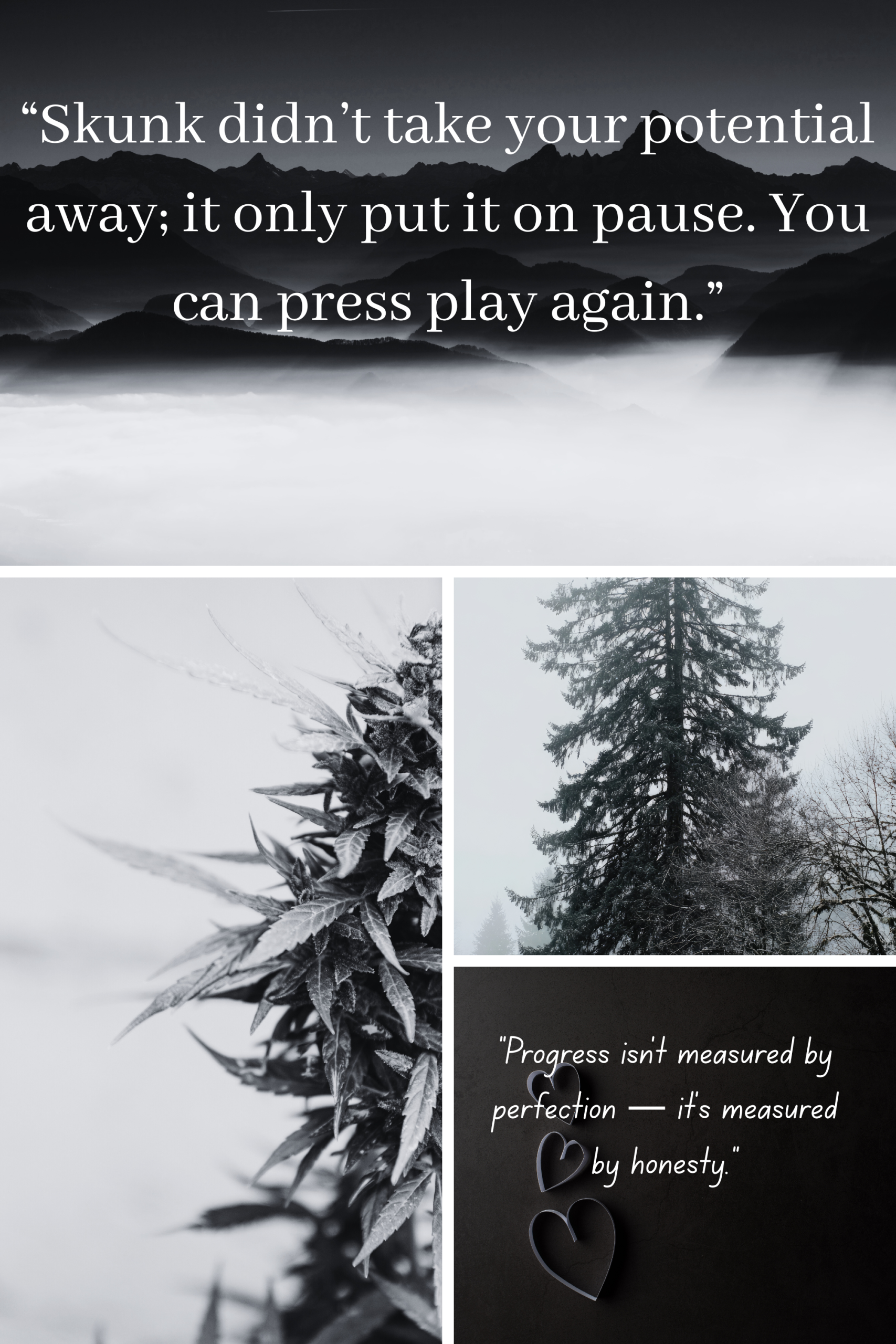 nspirational quote about overcoming skunk marijuana addiction and rediscovering personal potential during recovery